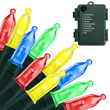 Imagem de Zaffaella Luzes de Natal operadas por bateria, 10 metros, 100 LED, mini cordão de luz com 8 modos de temporizador automático, luzes de árvore à prova d'água para decoração de jardim, guirlanda de