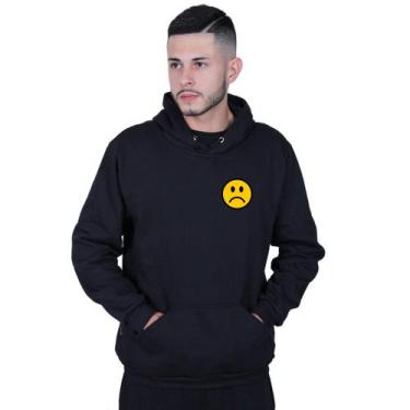 Imagem de Moletom Unissex Canguru Sad Smile Bad Tumblr - Lafre, Preto, M