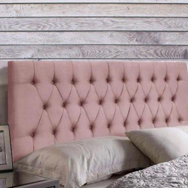 Imagem de Painel Cabeceira Dubai Para Cama Box-1,58 Mt-veludo Rosa - GAT MAGAZIN