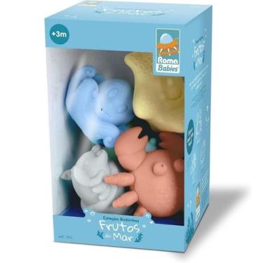 Imagem de Brinquedo para Banho Bebês Coleção Bichinhos Frutos do Mar Vinil Roma