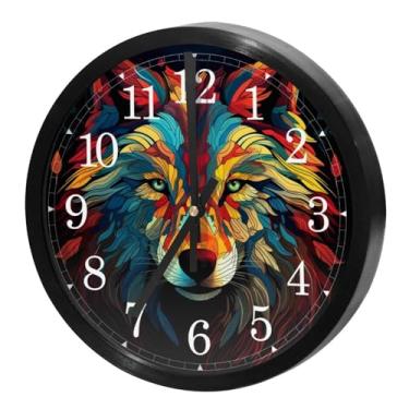 Imagem de LILINWAN Relógio de parede 24 cm sem tique-taque silencioso operado por bateria relógio de parede redondo moderno estilo simples decoração relógio para escritório/escola/quarto/sala de estar