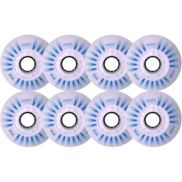 Imagem de Rodas De Skate Em Linha 90a Led Rodas De Luz Rodas De Patins Flash Rodas De Reposição De Patins Em Linha, Blue, 70mm