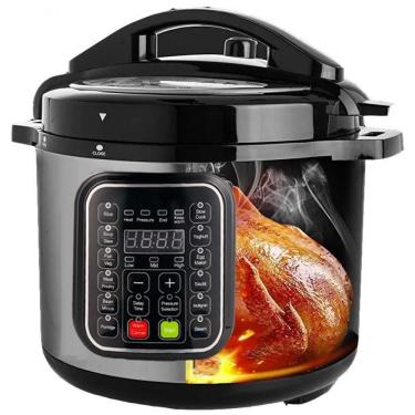 Imagem de Panela de Pressão Elétrica de Aço Inoxidável de 7,57 litros com Programação de 24 Horas, 14 em 1 Fogão Lento com Controle de Temperatura