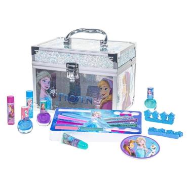 Imagem de Kit de Maquiagem Infantil com Mais de 10 Peças e Não Tóxico para Crianças de 3 a 10 Anos, Townley Girl Frozen, Azul e Rosa