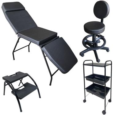 Imagem de Kit Completo Clínica Estética: Maca Mocho Escada e Carrinho