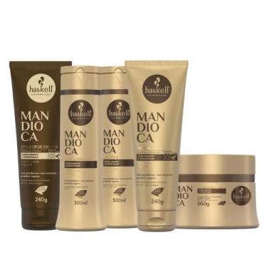 Imagem de Kit Haskell Mandioca Hidratação Home-Care 300ml 5 Itens