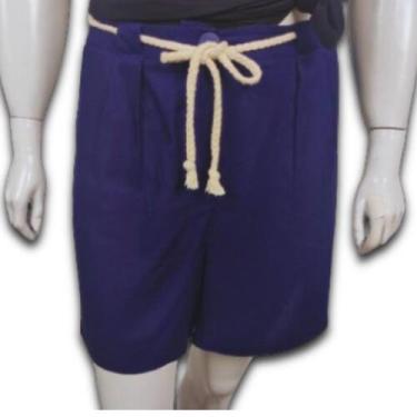 Imagem de Short Feminino Linho Alfaiataria Forrado Botão e Zíper na Frente Plus 