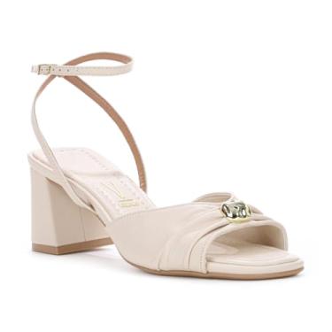 Imagem de Sandália Vizzano Tamanco Salto Médio Creme - Feminino - 37 - Off White