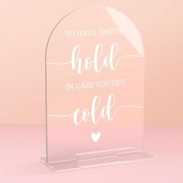 Imagem de Placa de casamento acrílica para cerimônia, arco de caligrafia moderna placa de mesa acrílica para recepção de casamento e mesa de festa de evento - para ter e segurar no caso de receber sinal frio