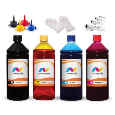 Imagem de Kit 4 Litros De Tinta Compatível Para Epson L6490 T524 - Toner Vale