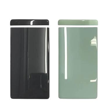Imagem de SHOWGOOD para Google Pixel 6a GB7N6 G9S9B16 Capa de bateria traseira porta traseira capa de vidro substituição para tiras de vidro Google 6A (tira de vidro branca)