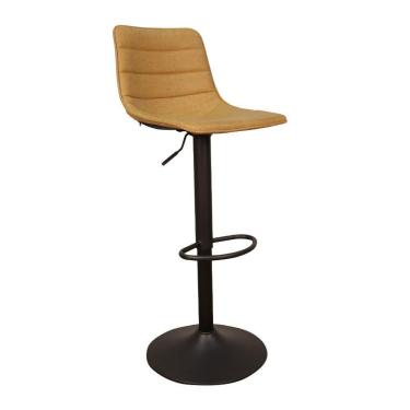 Imagem de Banqueta Travis Pu Com Regulagem Base Disco C/apoio Para Os Pés Caramelo/preto G56 - Gran Belo