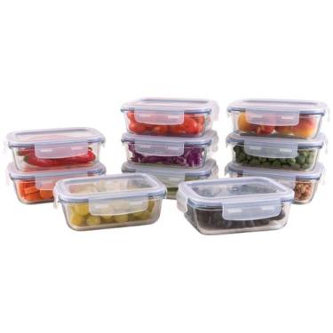 Imagem de Jogo de Potes de Vidro Brinox com Tampa Retangular Lock & Stock 640ml 