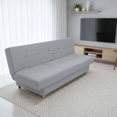 Imagem de Sofá Cama 3 Lugares Xangai 1,94m Veludo Suede Prata