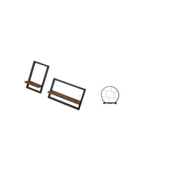 Imagem de Fenteer Prateleiras Flutuantes de Madeira Rústica Moderna, Suporte para Exibição, Ideal para Cozinha, Escritório, Sala de Jantar E Decoração de Casa. Organiza