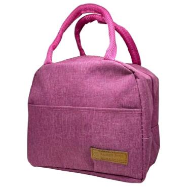 Imagem de Bolsa Térmica de Microfibra, Isolamento Térmico para Alimentos e Bebidas, 22x12x19cm (Rosa)