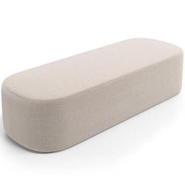 Imagem de Puff Decorativo Orgânico Para Living Quarto 140cm Doha W01 Bouclê Crem