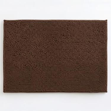 Imagem de Tapete de Banheiro Microfibra Macarrão Bolinha Popcorn 40x60cm — Antiderrapante, Super Macio, Absorvente, Lavável, Secagem Rápida (Marrom)