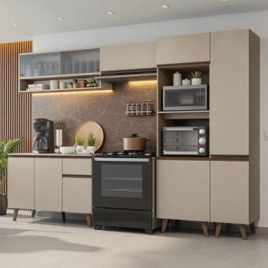 Imagem de Armário De Cozinha Completa 300cm Crema Nice Madesa 08 Crema