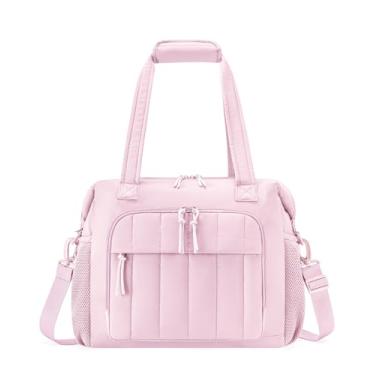 Imagem de Bolsa térmica com 32 latas térmica macia e leve para caixa de gelo à prova de vazamento para acampamento e viagem para mulheres (rosa)