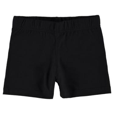Imagem de Short Infantil Básico Curto Menina Cotton Liso Preto Malwee Kids Verão