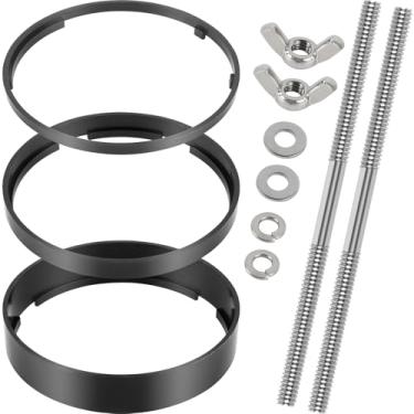 Imagem de Calvana Kit de espaçador de filtro de ar de 5 peças, incluindo 2 unidades de kit de elevação de aço inoxidável de 12 cm para carburador, ferramenta de parafuso de montagem de filtro de ar, pescoços de