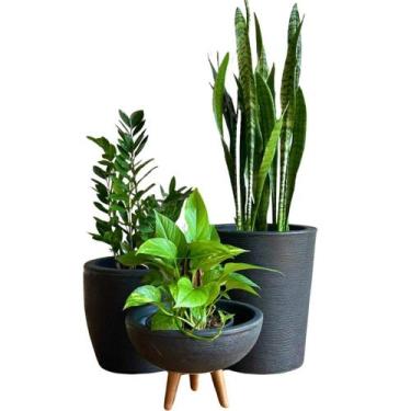 Imagem de 3 Vaso Planta Para Sala Pequena Apartamento Decoração Kit - Alpe & Ari