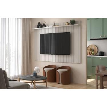 Imagem de Painel Ripado Frisado Com Prateleira Dallas Lukaliam, OFF WHITE NEW/JE