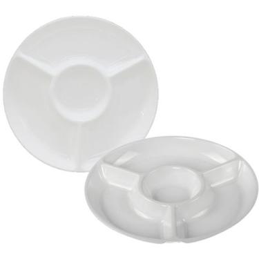 Imagem de Petisqueira de Melamina Premium Leve Resistente Grande com 4 Divisões 