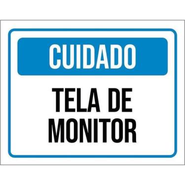 Imagem de Kit 5 Placa Acm Cuidado Tela De Monitor ul 18X23 - Sinalizo