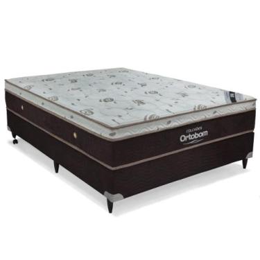 Imagem de Cama Box Casal Colchão Mola Ensacada Sleep King 138X188X74 Ortobom
