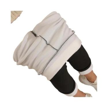 Imagem de Leggings Femininas De Cintura Alta Sem Costura Em Lã De Cordeiro Térmi