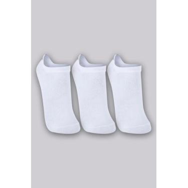 Imagem de Kit 3 Pares de Meia Sapatilha Invisível Lupo 3170 Brancas., M