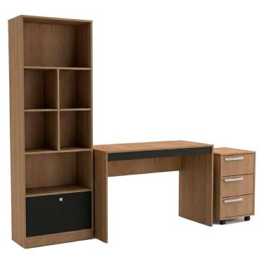 Imagem de Mesa Escrivaninha Com Gaveteiro e Estante Para Escritorio B31 NOVAM