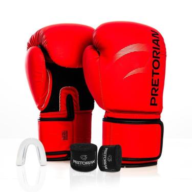 Imagem de Kit Luva Boxe Muay Thai Fx2 Bandagem Protetor Bucal Pretorian - Treino Sparring 10oz 12...