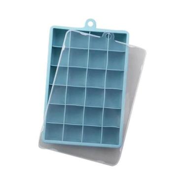 Imagem de Forma De Gelo De Silicone Com 24 Cavidades E Tampa Quadrada Incluída, 