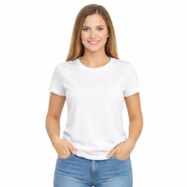 Imagem de Camiseta Feminina Algodão Básica Casual Confortável Dia a Dia-Feminino