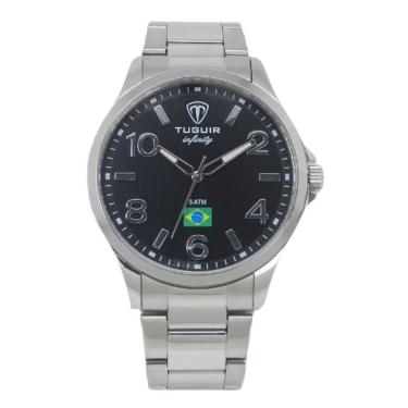 Imagem de Relógio Masculino de Aço Tuguir Analógico Infinity TGI37225 Prata e Preto