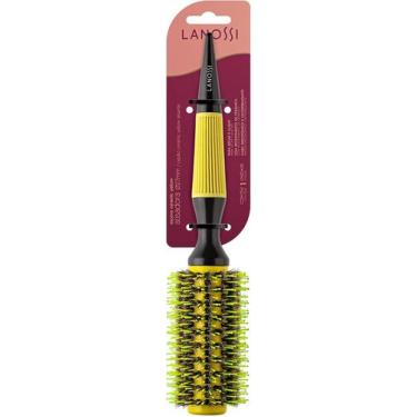 Imagem de Lanossi Escova Alisadora Térmica 27mm Ceramic Yellow Amarela Modelador