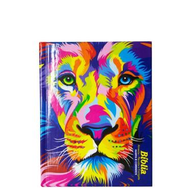 Imagem de Bíblia Média Leão Aquarela H. e Corinhos Capa Dura