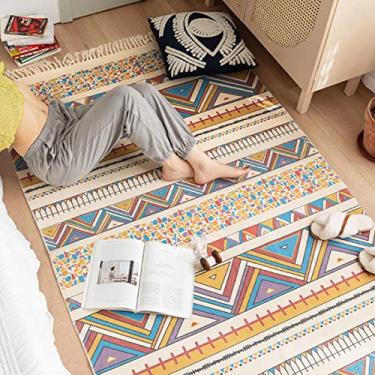 Imagem de youyoucool Casa Coleção Vintage Tapete de Área Envelhecido Tapete Boêmio Grande Tapetes Antiderrapantes Lavável para Sala de Estar Quarto Crianças Berçário 47x71 polegadas