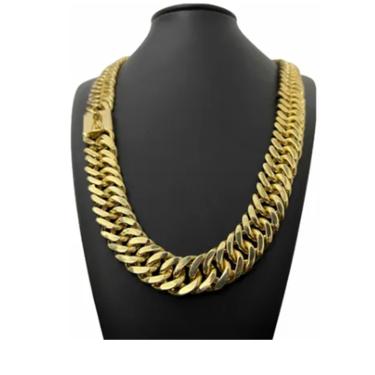 Imagem de Cordão Grumet Lacraia 18mm Banhado A Ouro 18k Luxo