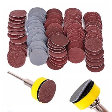 Imagem de SHENGANG 100pcs 1 polegada 25mm discos de lixar 100-3000 grão abrasivo kit de almofada de polimento para lixas de ferramenta rotativa Dremel