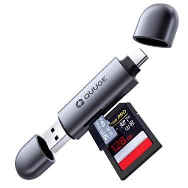 Imagem de Leitor de cartão SD - Adaptador USB C Micro SD da QUUGE USB 3.0 para leitor de cartão de memória SD/Micro SD/SDHC/SDXC/MMC/RS-MMC/UHS-I, compatível com MacBook Pro Air/iPad Pro/PC/telefone Android