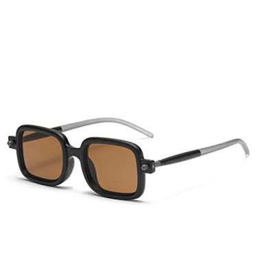 Imagem de Óculos de Sol Vintage Retangular Azul Bloqueador de Luz Óculos de Sol Masculino Feminino Lente Óculos Óculos, 4, Tamanho Único