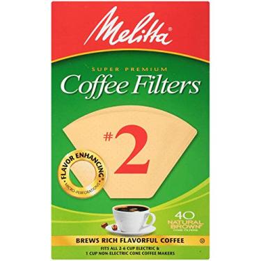 Imagem de Melitta 612412#2 Filtros de café em cone marrom natural, 40 unidades
