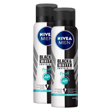 Imagem de Kit 2 Desodorante Antitranspirante Aerosol Nivea Men Invisible Black & White Fresh 150ml