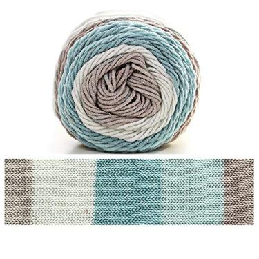 Imagem de Cicilin 4 peças de fio de crochê de 100 g, fio de mistura de algodão confortável, fio de tricô multicolorido, fio de tricô à mão, fio de crochê (cor 22)