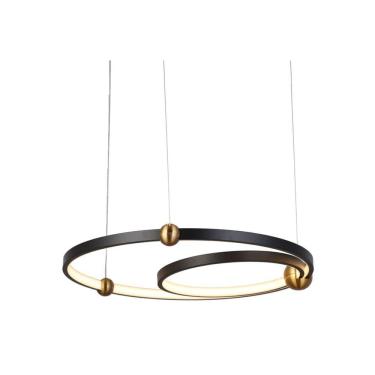 Imagem de Lustre Pendente Circles Ø50+30Cm | 3Mt Cabo - Preto