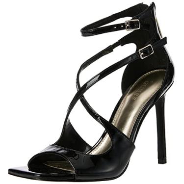 Imagem de GUESS Sandália feminina de salto Sella, Patente preta, 7.5